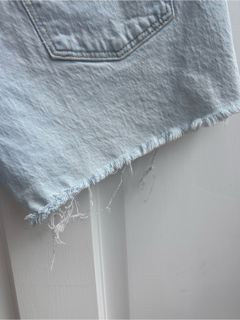 Universal Thread Light Blue High-Rise Denim Shorts with Frayed Hem - Picture 4 of 12
